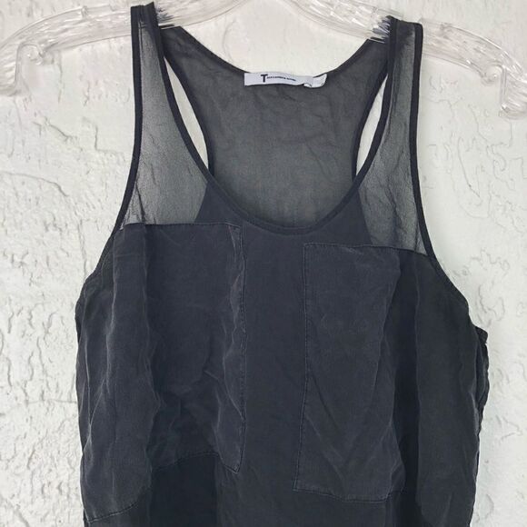 ALEXANDER WANG Black Silk Sheer Tank Top Size XS - Picture 3 of 9